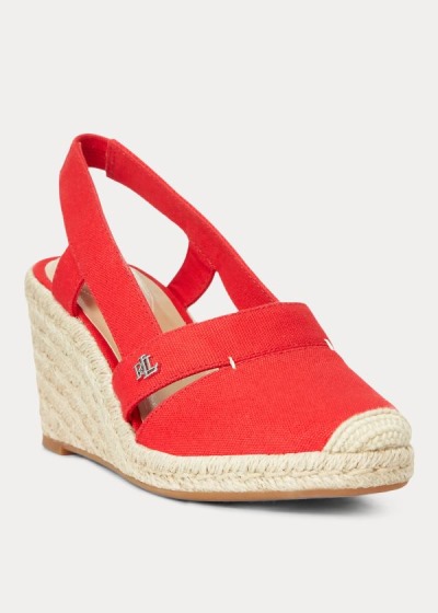 Alpargatas Ralph Lauren Mujer Rojos - Penelopie Canvas - ZYPNW6239